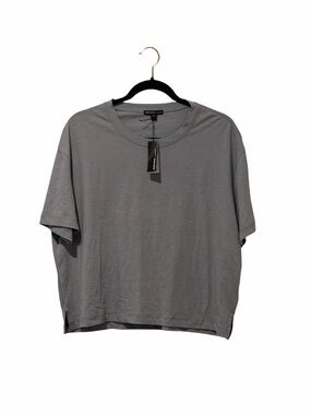 NWT James Perse Boxy cropped Gray/steel blue Short-Sleeve Crewneck Tee size 1